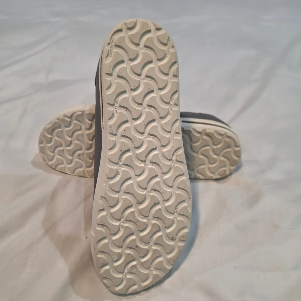 Birkenstock Bend Low Sneakers Mens Grey Leather Excellent Cork Midsole